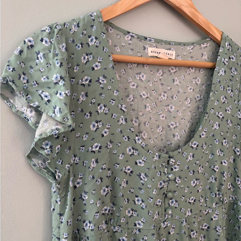 Aeropostale Green Floral Women's Dress